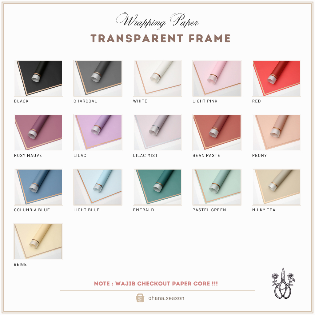 

Ohana Season Floral Wrapping Paper | Kertas Bunga | Transparent Frame Cellophane 58 x 58 cm