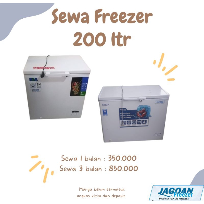 Jagoan Freezer - Sewa Freezer Makanan 200 ltr 3 bulan