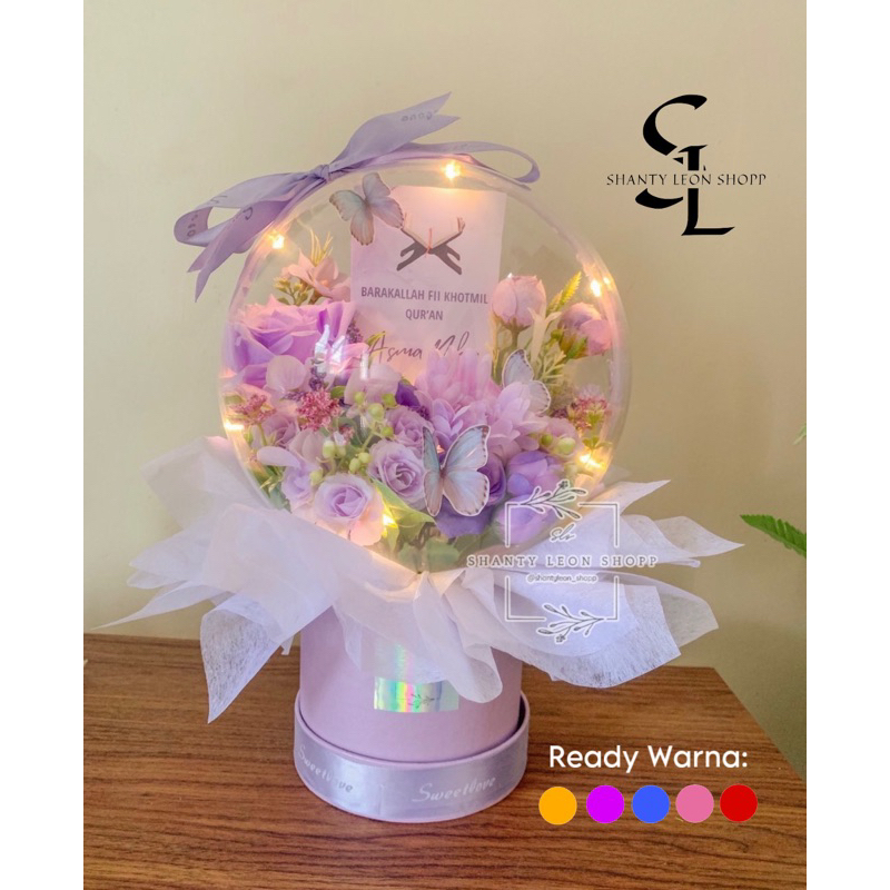 ( BISA KIRIM HARI INI ) Buket Balon Akrilik/ Buket Balon Awet Tanpa Pecah/ Buket Grand Opening/ Box 