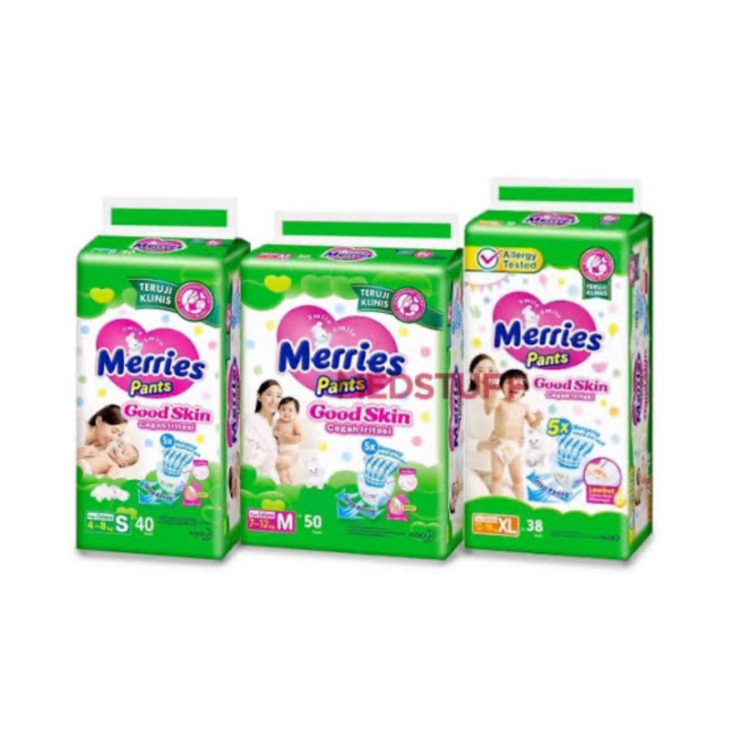 popok merries ukuran xl anti bocor dan tahan robek
