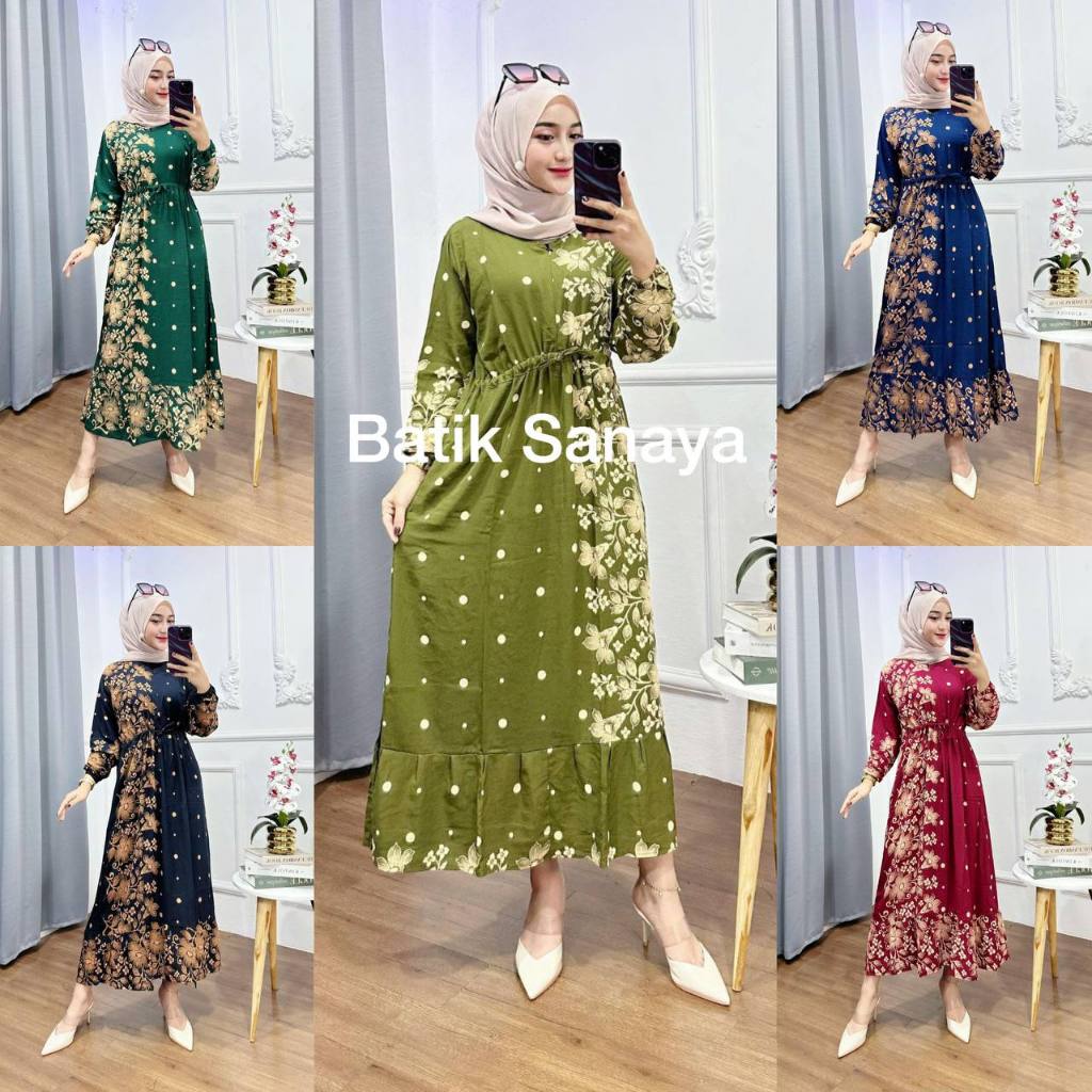 LONGDRESS BUSUI TERBARU | LONGDRESS SERUT BAHAN RAYON PREMIUM LENGAN PANJANG MOTIF Bunga Muslim Wani