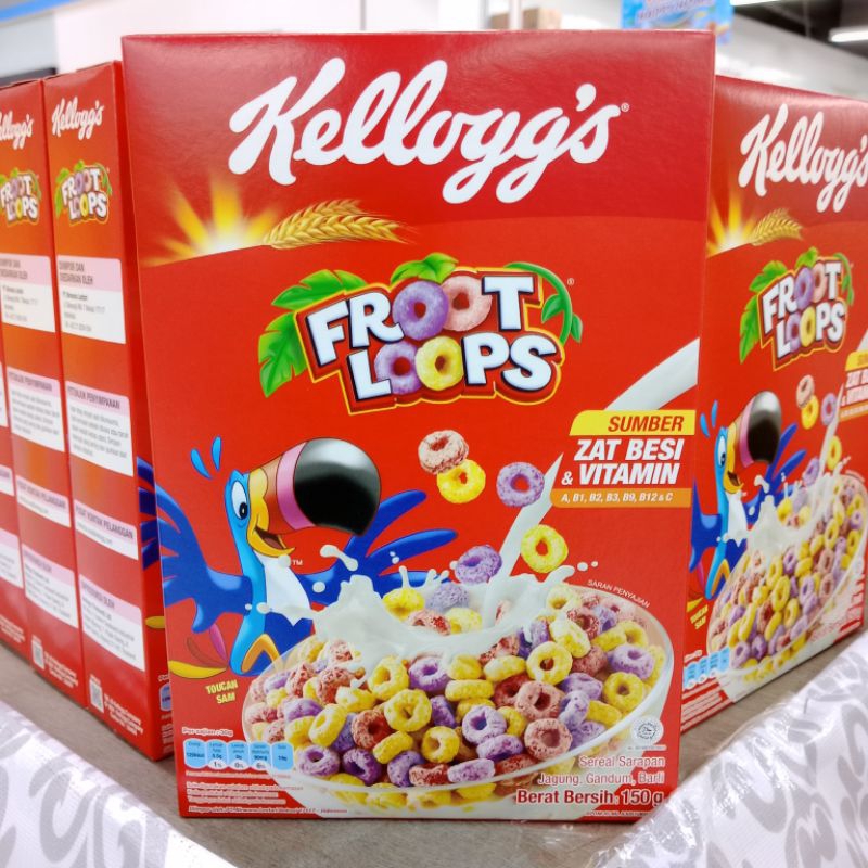 

Kelloggs Froot Loops Sereal Sarapan Jagung, Gandum, dan Barli 150gr