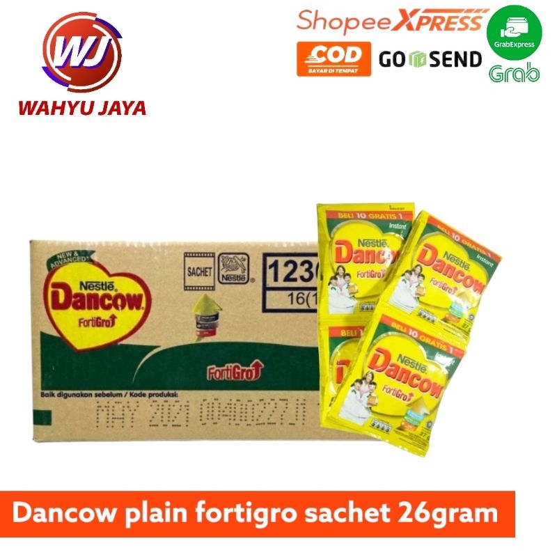 

Dancow plain fortigro sachet 26gram dus @16(10x26gram)