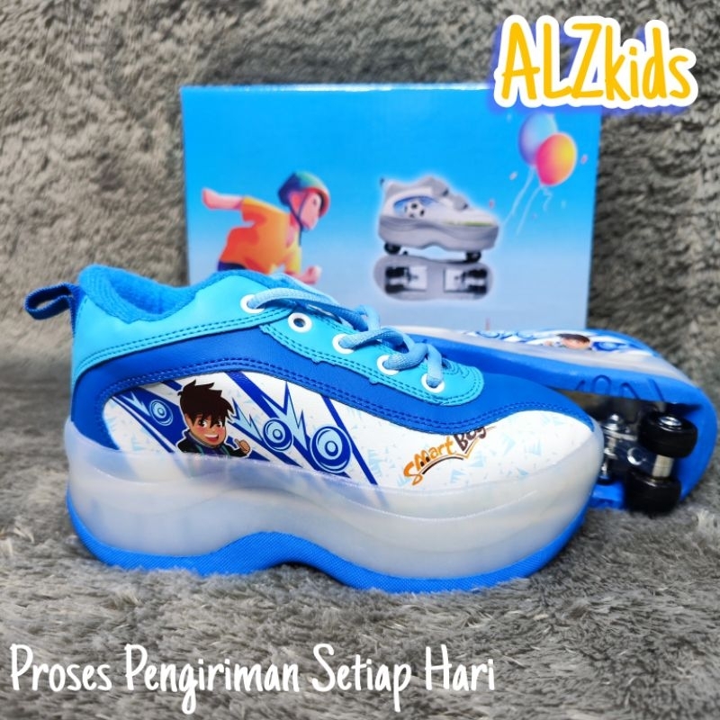 Sepatu Roda 4 Anak LED Roller Shoes / Sepatu Roda 4