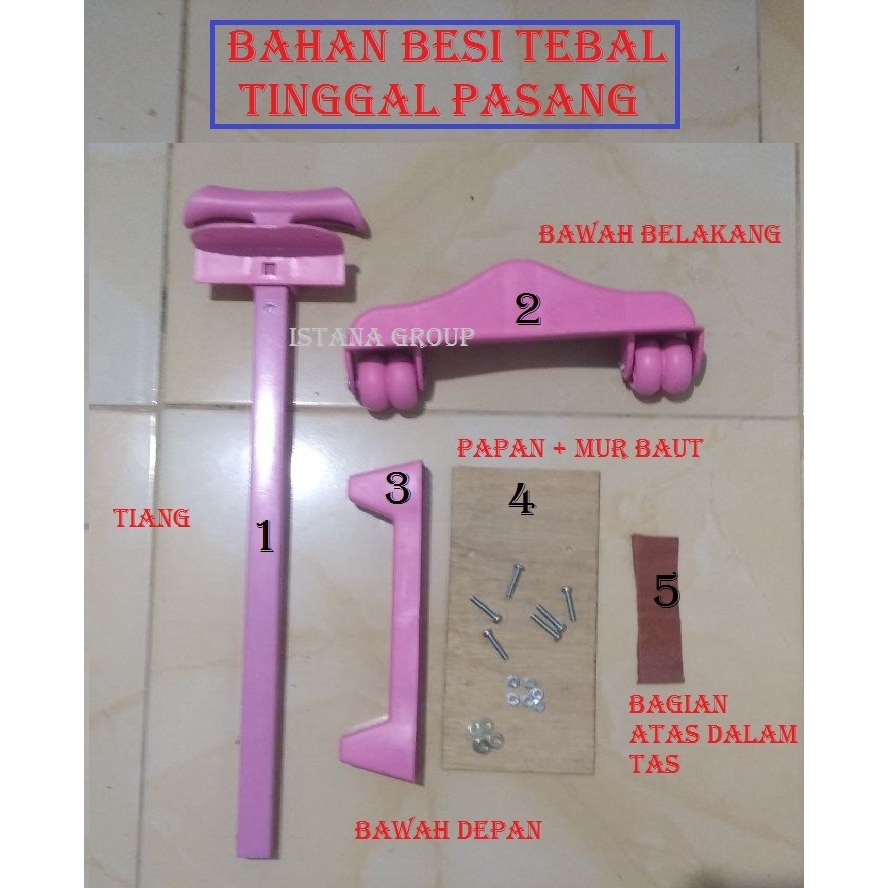 Tiang Tas Troli Sekolah Anak Gagang Troli Tas Koper Anak Tinggal Pasang