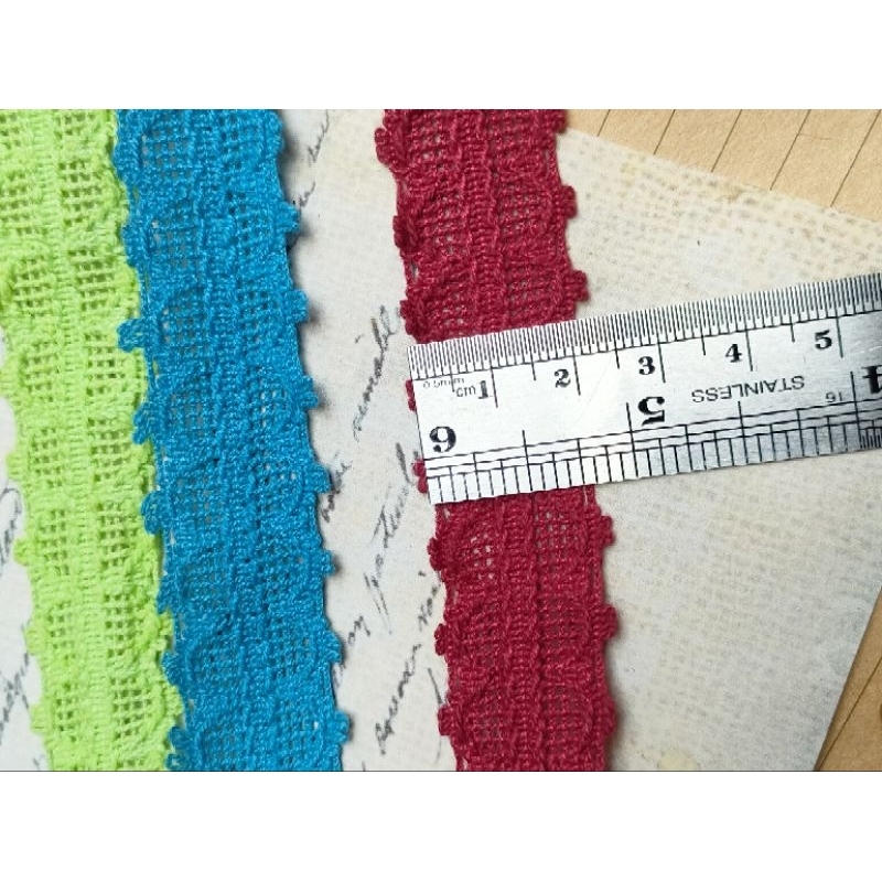 renda rajut warna/renda rajut/renda katun/