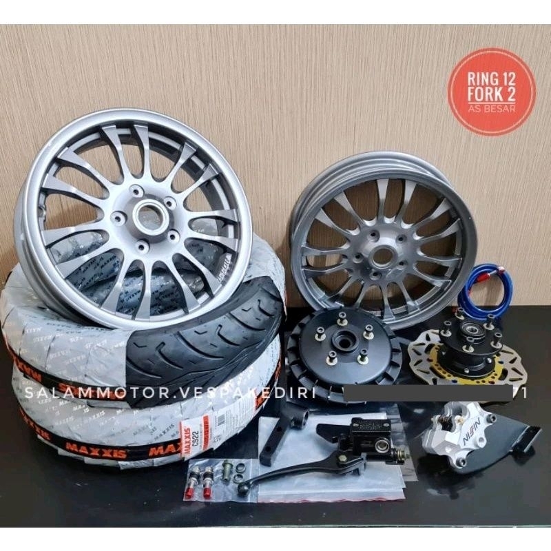 paket upgrade vespa ring 12 velg ring 12 adaptor ring 12 ban ring 12 px excel exclusive spartan supe