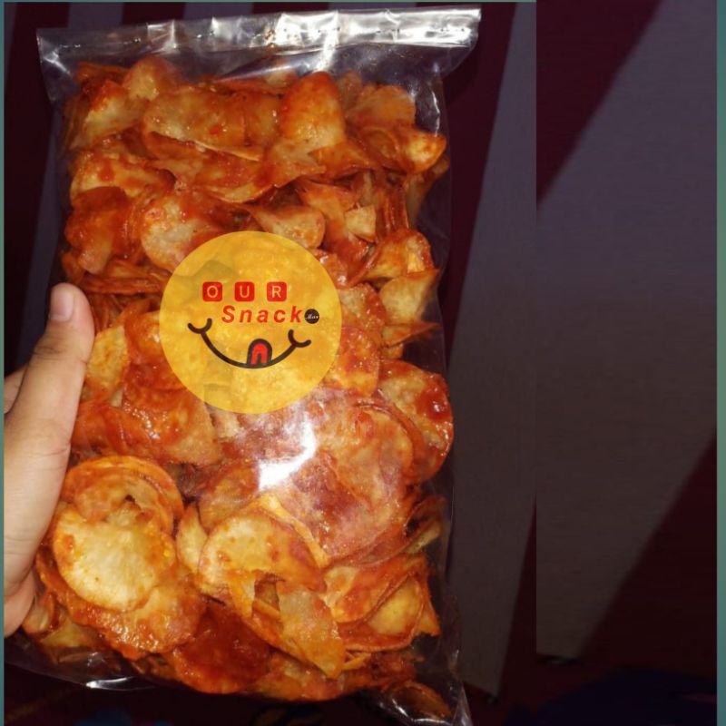 

Keripik Singkong Balado Pedas Manis 200gram Our Snack 25