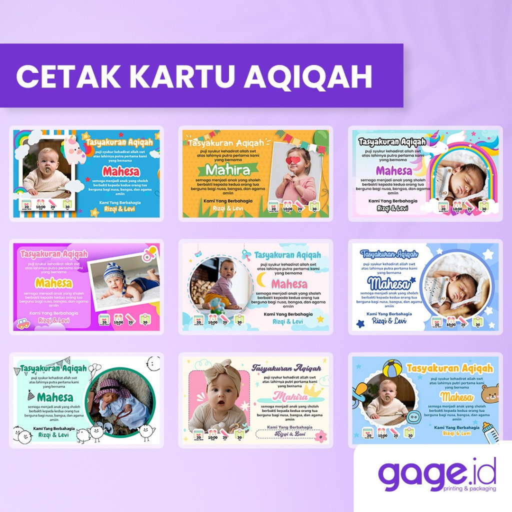 

KARTU/STIKER TASYAKURAN, AQIQAH, ULANG TAHUN, TEDHAK SITEN, DLL