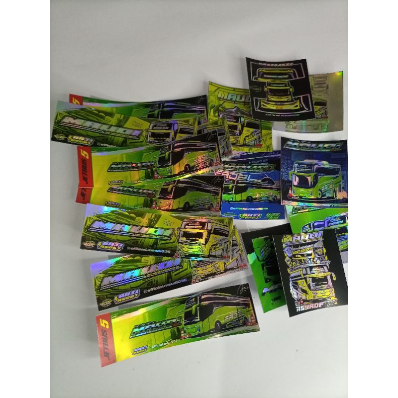 

16 pcs sticker maudi campur kotak dan panjang asli unit