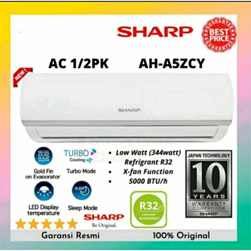 AC SHARP 1/2PK AH-A5ZCY/AC SHARP AH-A5ZCY/AC SHARP 1/2PK LOW WATT