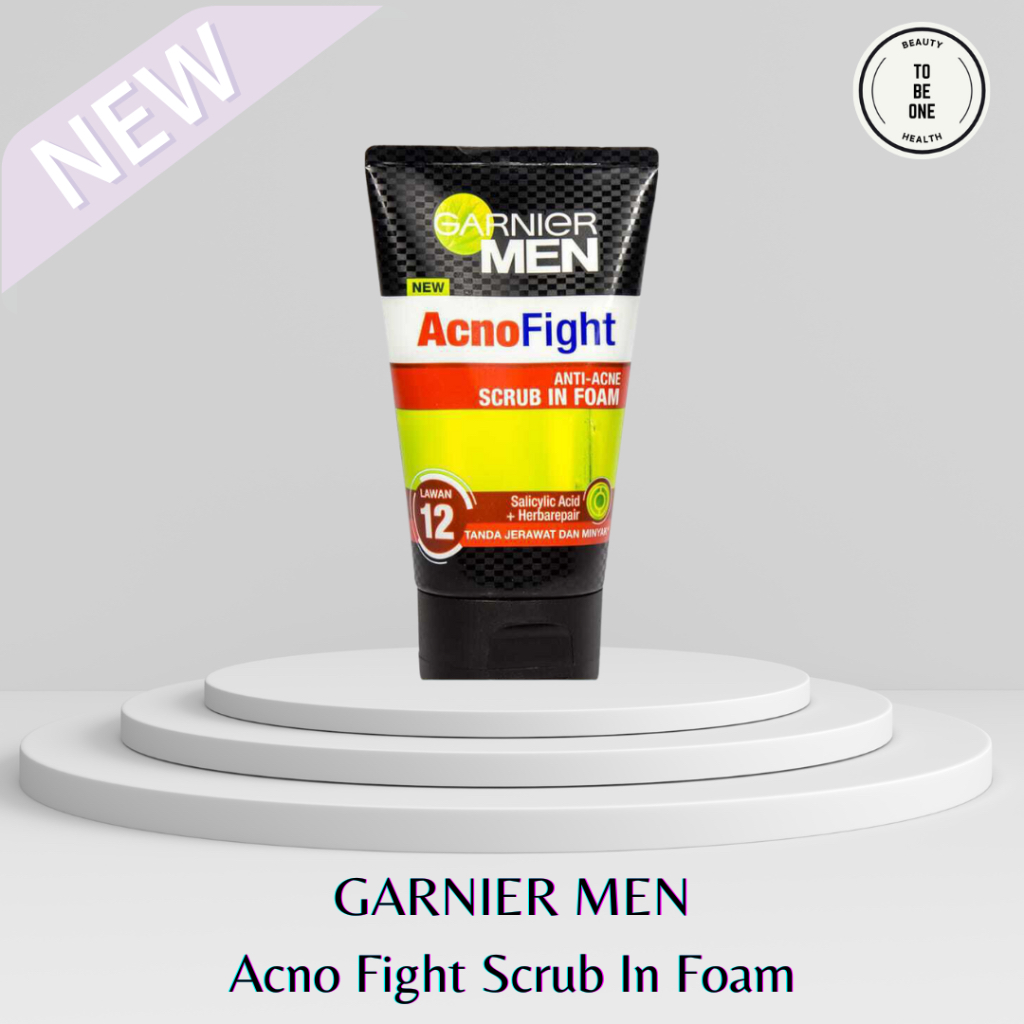 Garnier Men Acno Fight Anti Acne Foam 100 ml Sabun Cuci Muka Wajah Pria