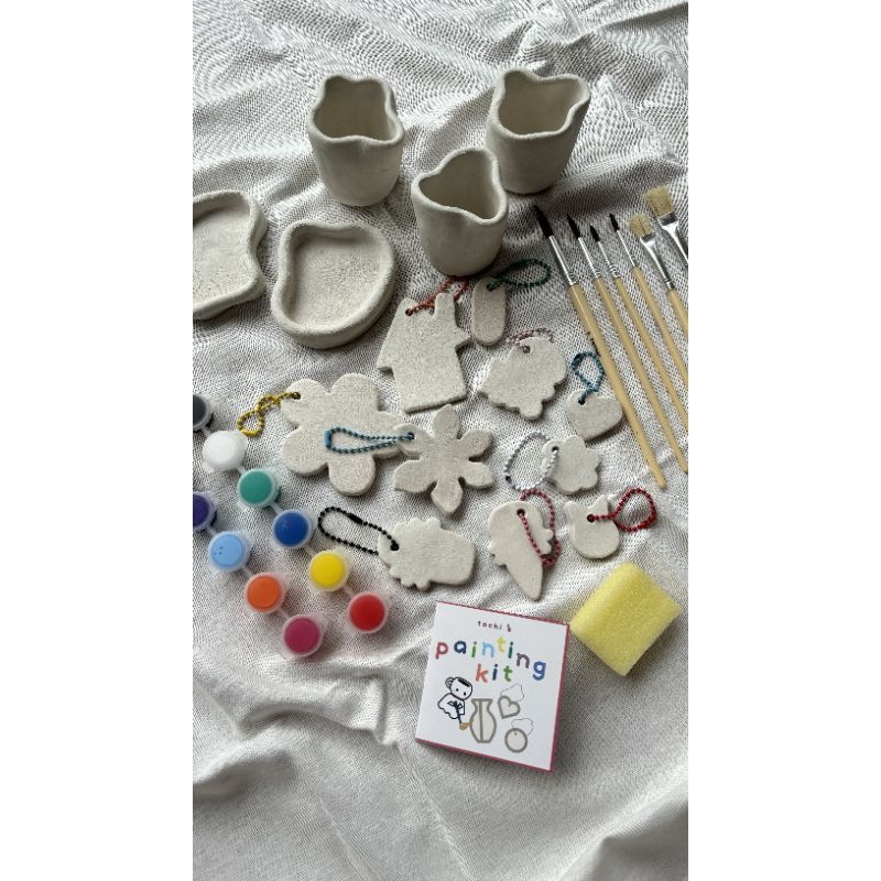 

(READ DESC) TOCHI STUDIO - Painting Kit Daily Activity Ceramic Bisque Acrylic Color Paint