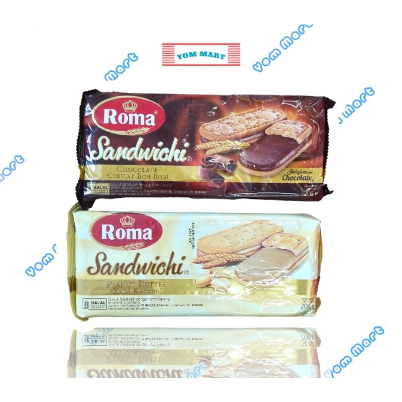 

ROMA SANDWICHI CHOCO DAN PEANUT BUTTER 205G | RASA COKLAT DAN KACANG