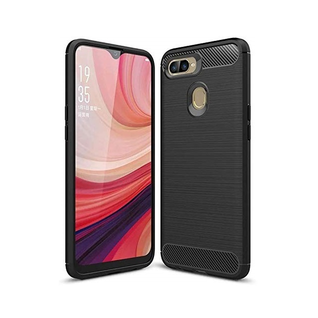 Case OPPO A12 Fiber Softcase Carbon Premium - (Black)