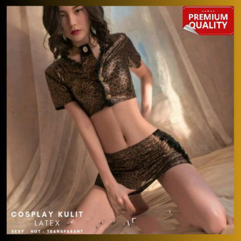 LINGERIE COSPLAY KULIT LATEX LINGERIE NIGHT GOWN SEXY PREMIUM QUALITY