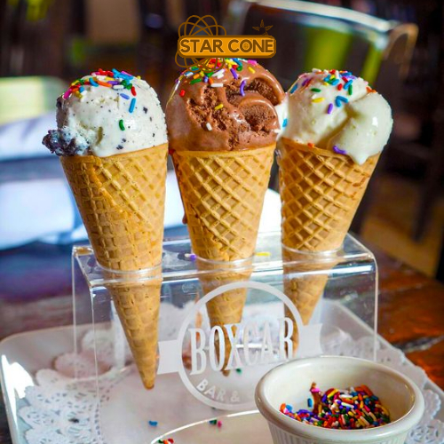 

pink PAKET STAR CONE 50pcs Mini Cone Waffle Sugar Cone Eskrim