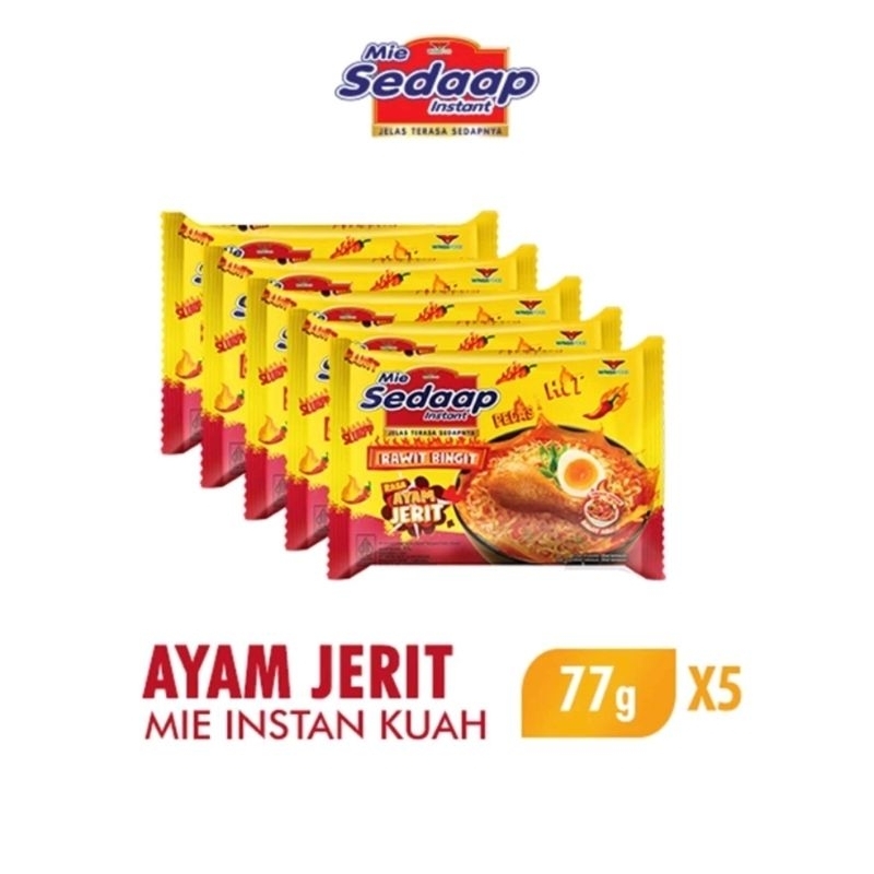 

Sedaap Mie Instan Ayam Jerit isi 5 bag 77gr