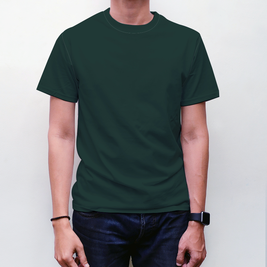 Kaos Polos Hijau Botol Bahan Katun Combed 24s Original Knitto