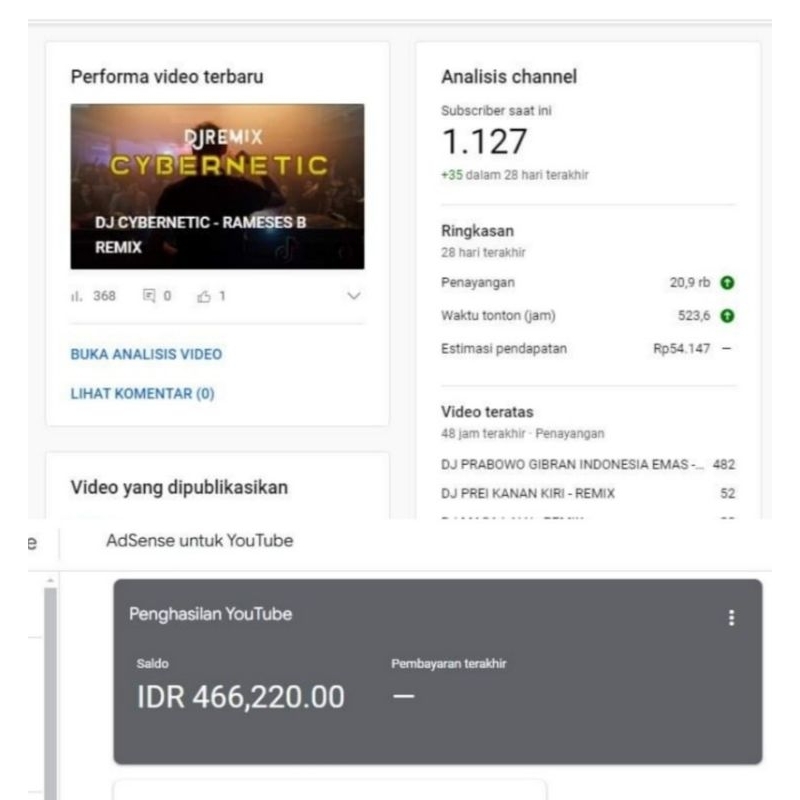 AKUN YOUTUBE MONET + ADSENSE