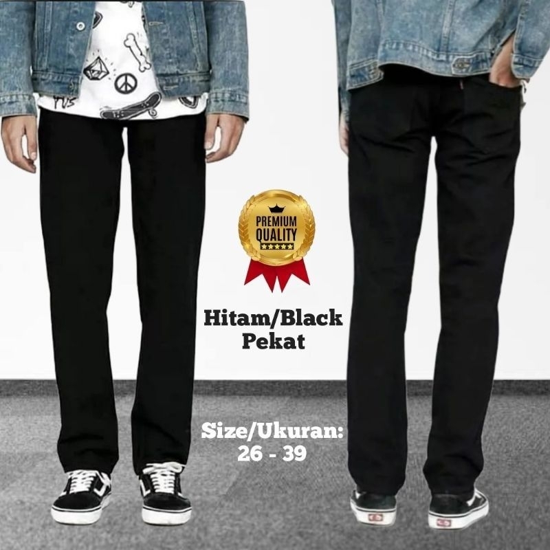 Celana Jeans Standar Reguler Tidak Melar - celana panjang standar pria - celana jeans  model standar
