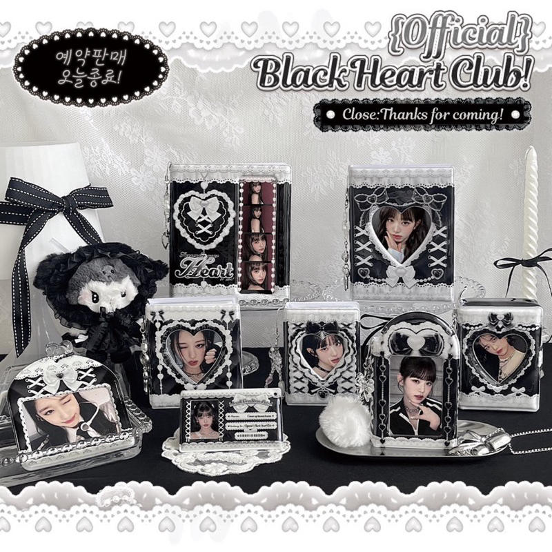 READY - OURMOTIF KR Our Motif Black Heart Club Princess Collect Book Photocard Album 4 Cut Y2K Coque