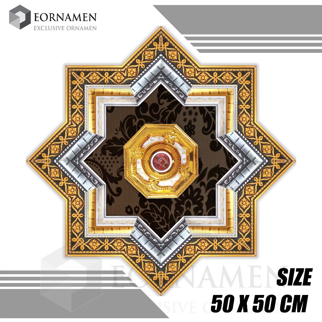 Lostnight_ Fitting Lampu Plafon Hias / Ornamen Lampu Plafon Pvc 50 X 50 Cm