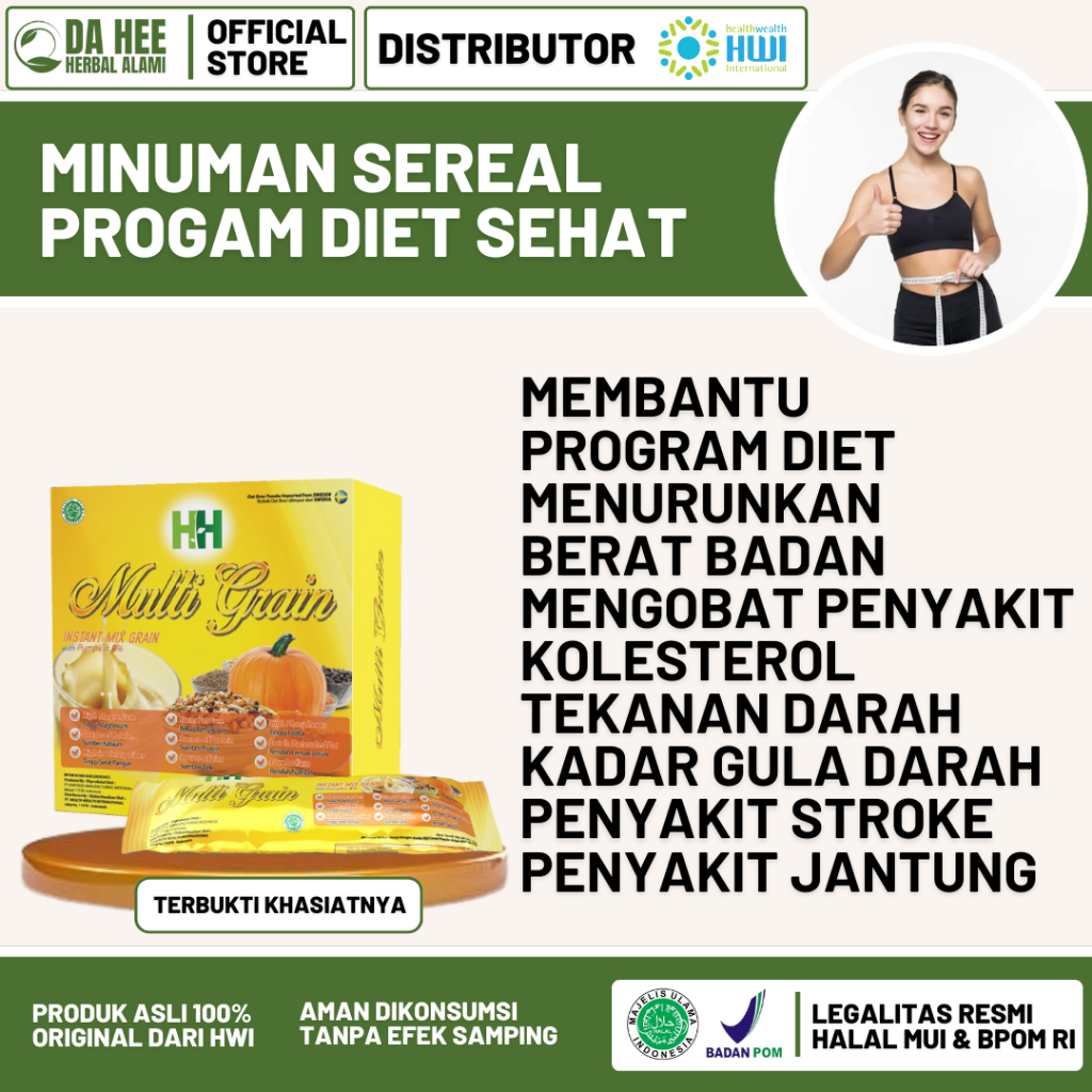 HH Multigrain Hwi Original 100% Minuman Sereal Diet Sehat Penuh Serat Dan Bernutrisi Menurunkan Bera