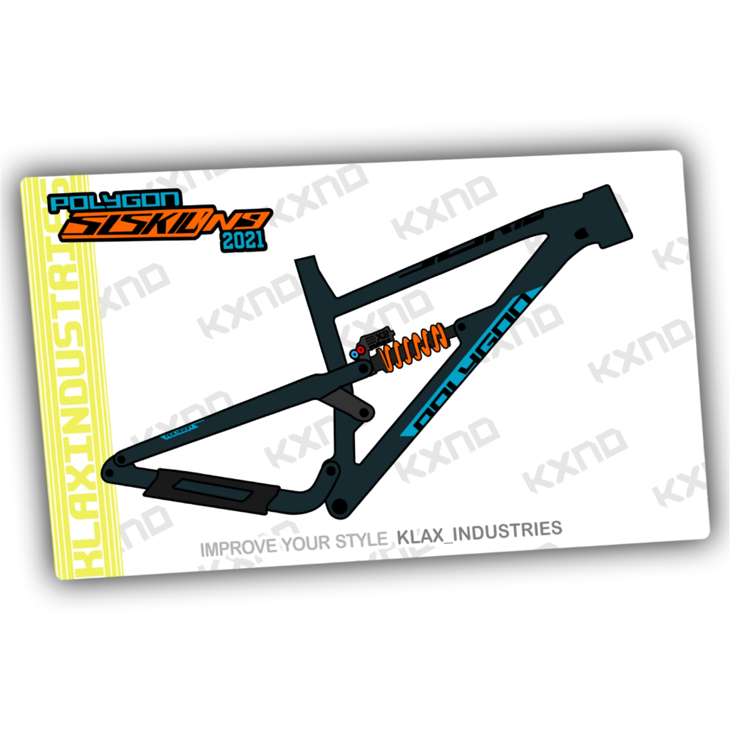 Decal Frame polygon SISKIU N9 2021 KLAX INDUSTRIES Stiker Sepeda