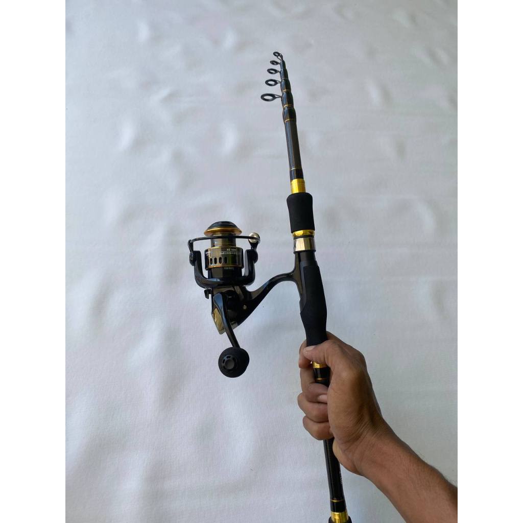 SeaSpinning set Joran Dan Reel Pancing Antena Telescopic