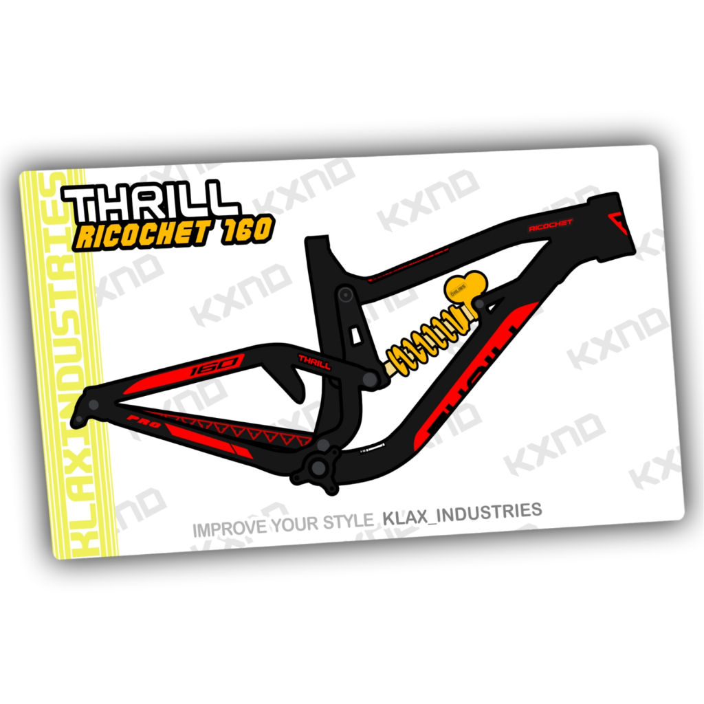 Decal Frame THRILL RICHOCET PRO 160 2021 KLAX INDUSTRIES Stiker Sepeda