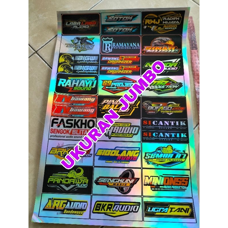 

Stiker Sound | Stiker Hologram | Stiker 1 Lembar | Stiker Pack Ukuran 31cmx47cm JUMBO