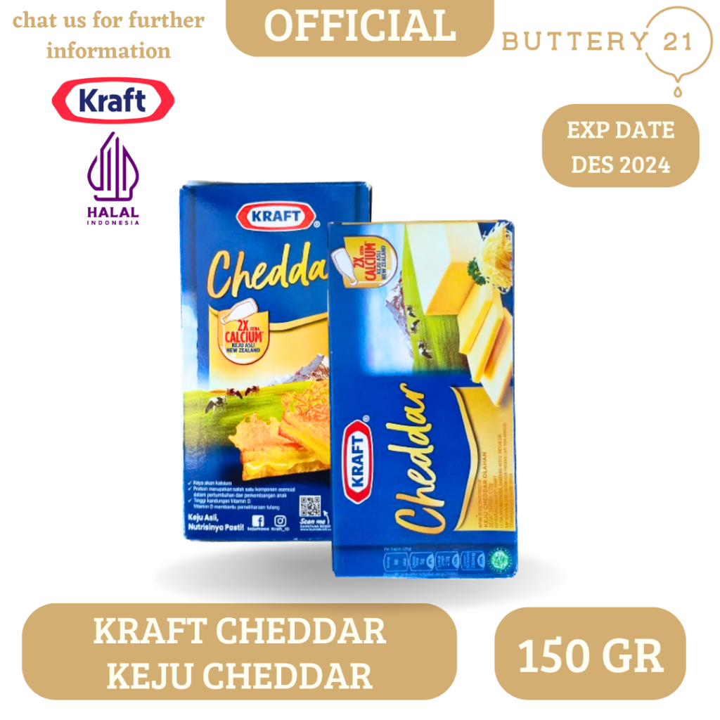 

KRAFT CHEDDAR 150 GR/KEJU CHEDDAR 150 GR/KEJU CHEDDAR OLAHAN 150 GR