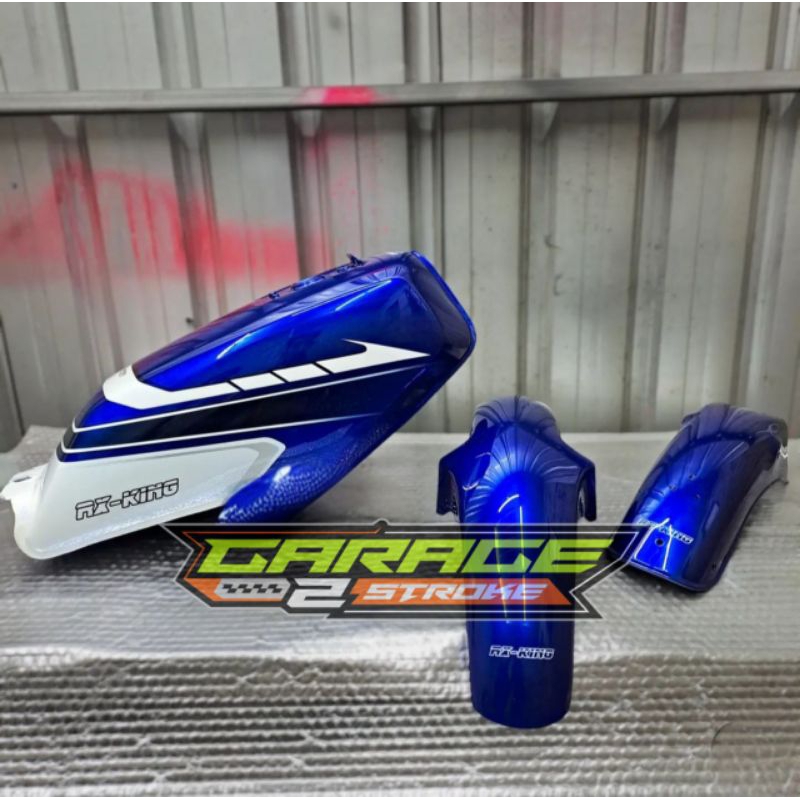 Tangki Tengki Set Biru Airbrush Yamaha Rx King Style Byankerok