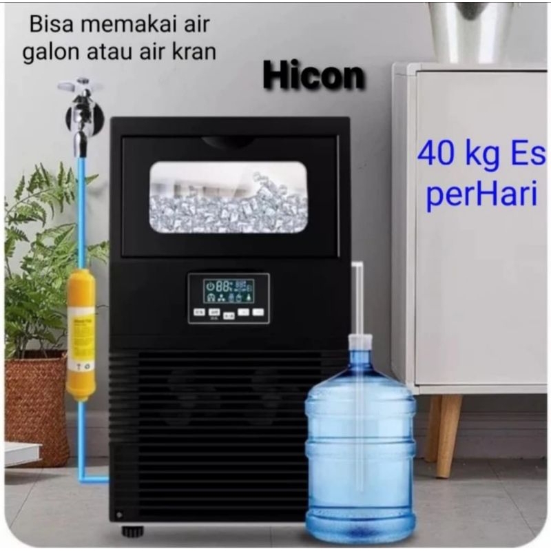 Hicon Mesin Pembuat Es Batu Kristal 40 Kg Per Hari Ice Maker HZB-40F