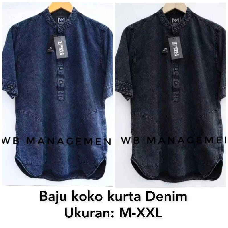 Baju Koko Jeans Kurta Premium Quality Kurta jeans Koko Lengan Pendek