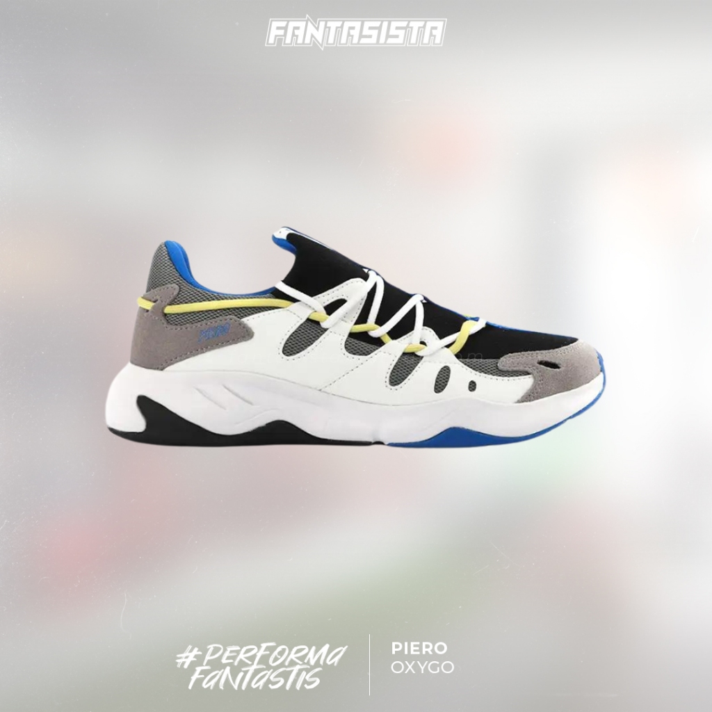 Sepatu Sneaker PIERO OXYGO - White / Grey / Blue 20945