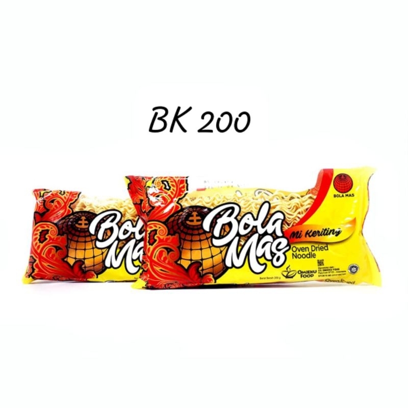 

Mie Kering Bola Mas BK 200 isi 3 keping (200 gr) Halal