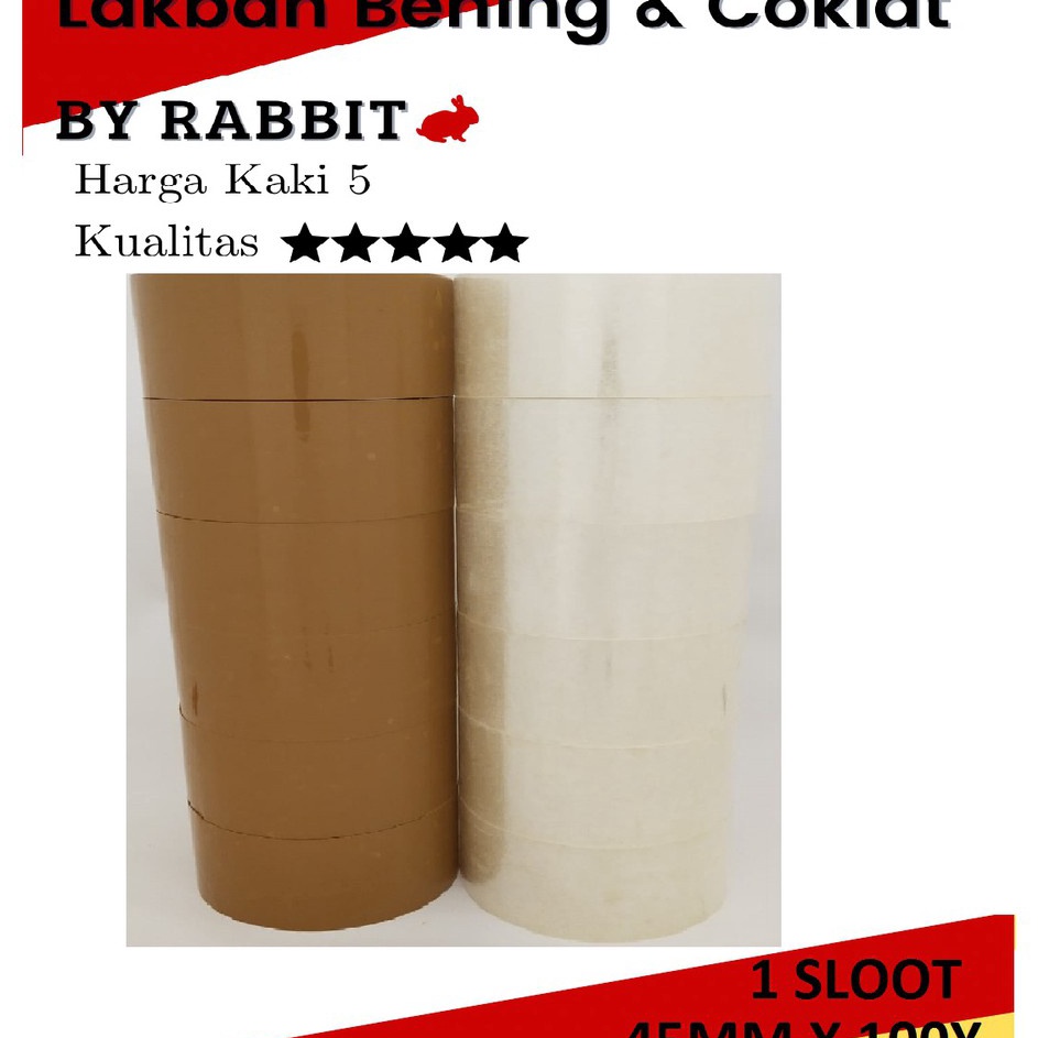 

Hemat Terkini LAKBAN 45MM x 1YARD 45MC LAKBAN BENING COKLAT 1SLOT 6ROL