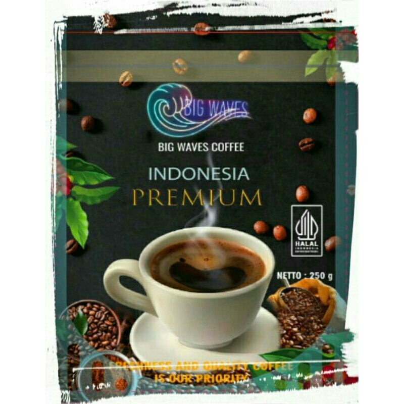 

kopi big waves premium aceh hitam arabika 250 gram.