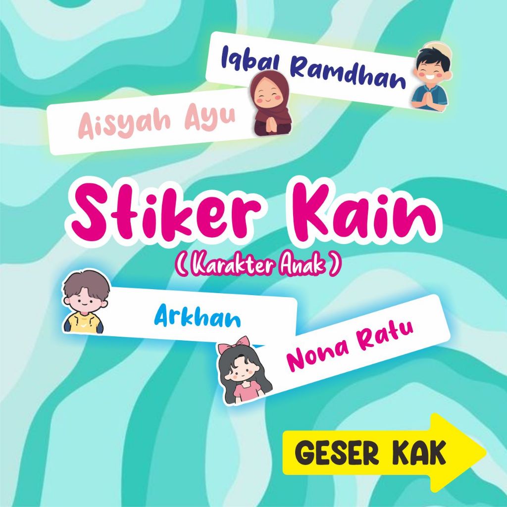 

Sticker Label Baju Nama Anak Kain Sablon Stiker Kain Nama Anak