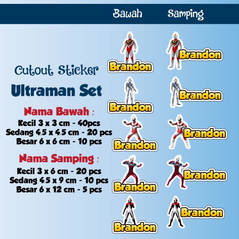 

sticker nama cutout ultraman