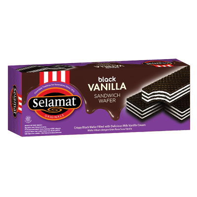 

SELAMAT SANDWICH WAFER BLACK VANILLA 145 G & SELAMAT SANDWICH WAFER DOUBLE CHOCOLATE