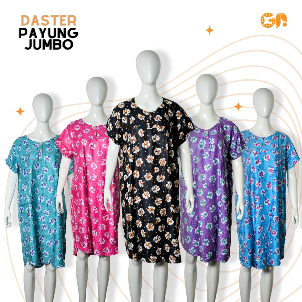 Daster Rayon Sambung Model Payung Ukuran Jumbo Motif Bunga