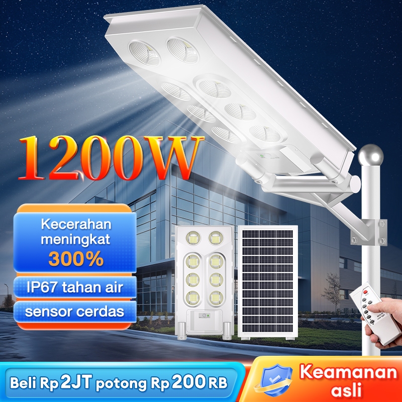 Garansi 10 tahun Lampu jalan tenaga matahari lampu solar panel 1200W 800W Lampu Jalan LED Solar
