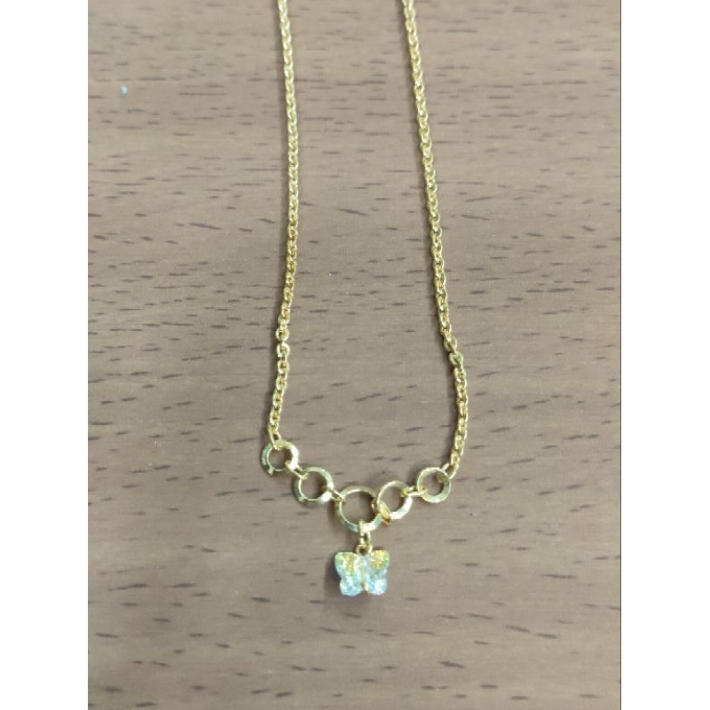 kalung nori anak bandul kristal kupu-kupu 3 gram emas muda