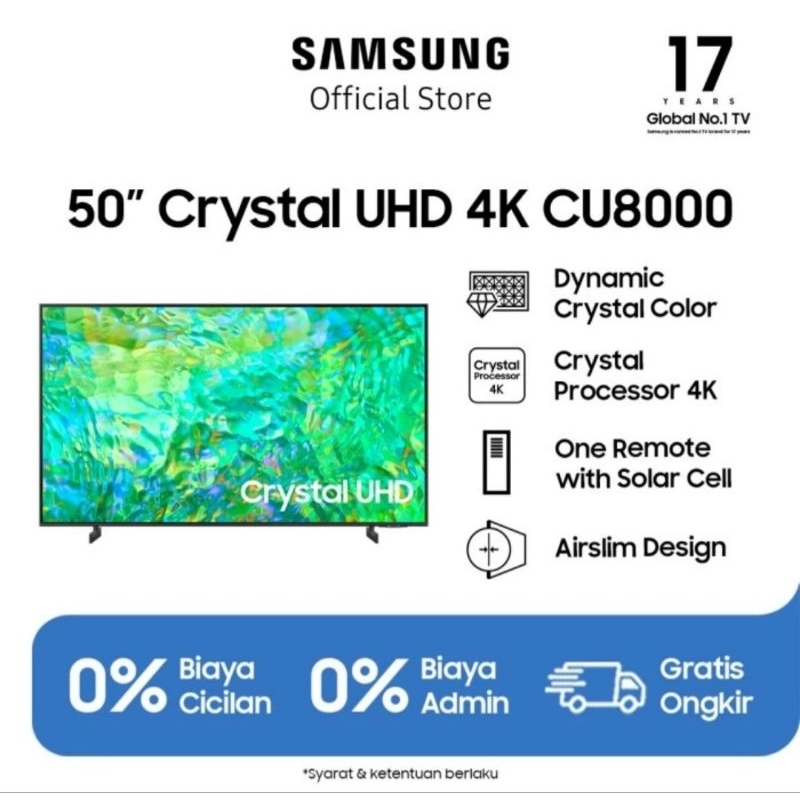 TV LED SAMSUNG 50INCH CRYSTAL UHD 50CU8000 CU8000
