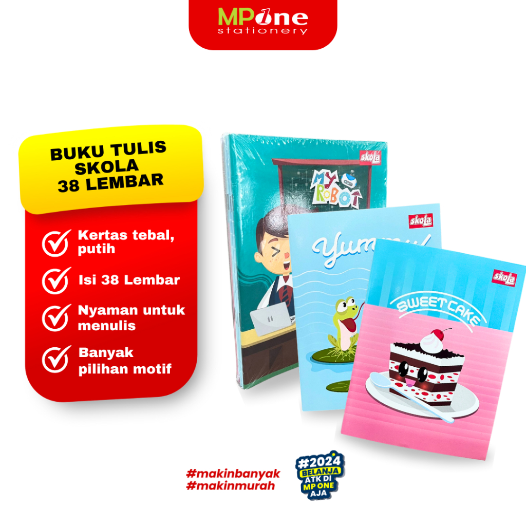 

(1Pack) Buku Tulis merk SKOLA by Sidu Isi 38 Lembar / Skola Buku Tulis 38 Lembar 1PACK isi 10 PCS