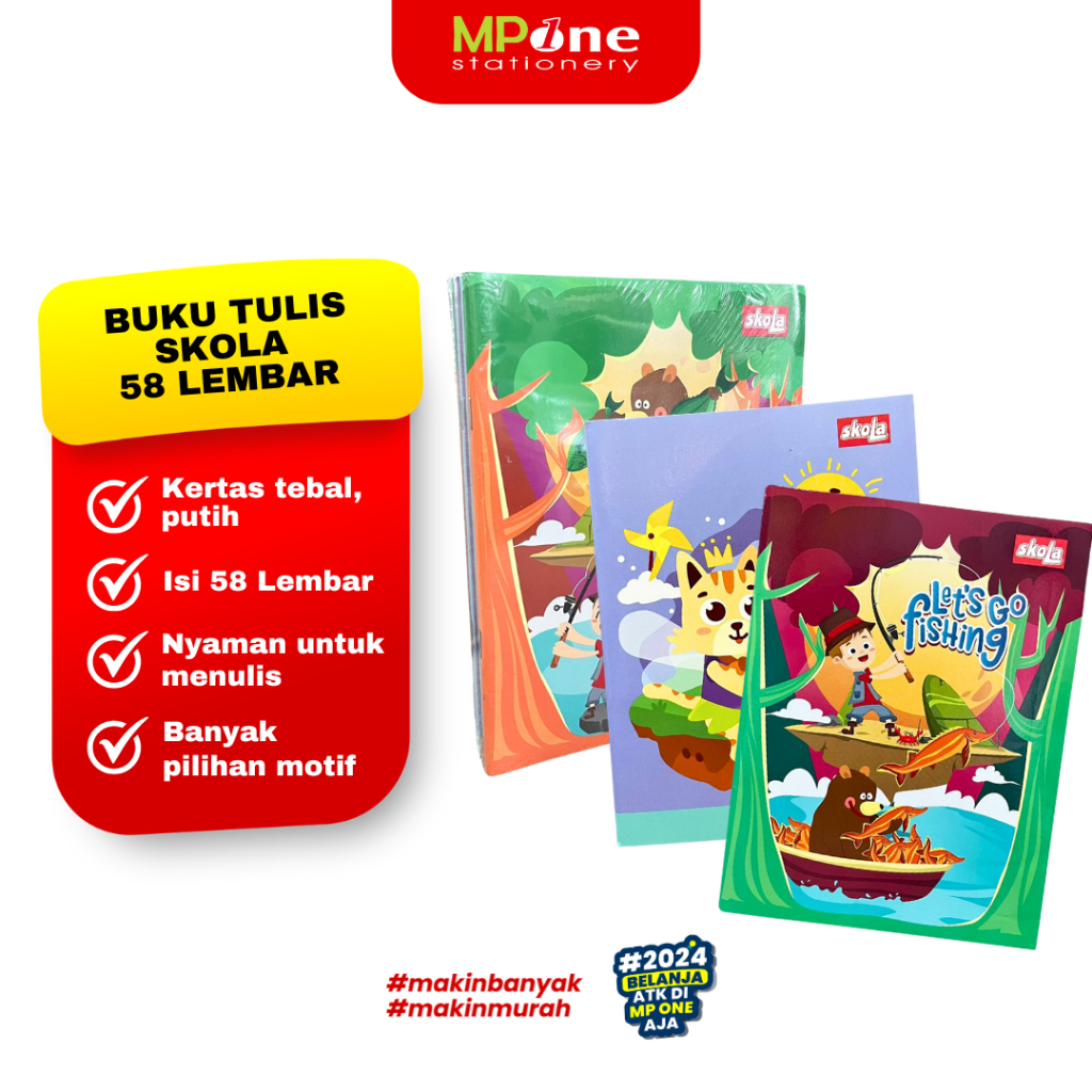 

(1Pack) Buku Tulis merk SKOLA by sidu isi 58 Lembar / Skola Buku Tulis 58 Lembar 1pack 10buku