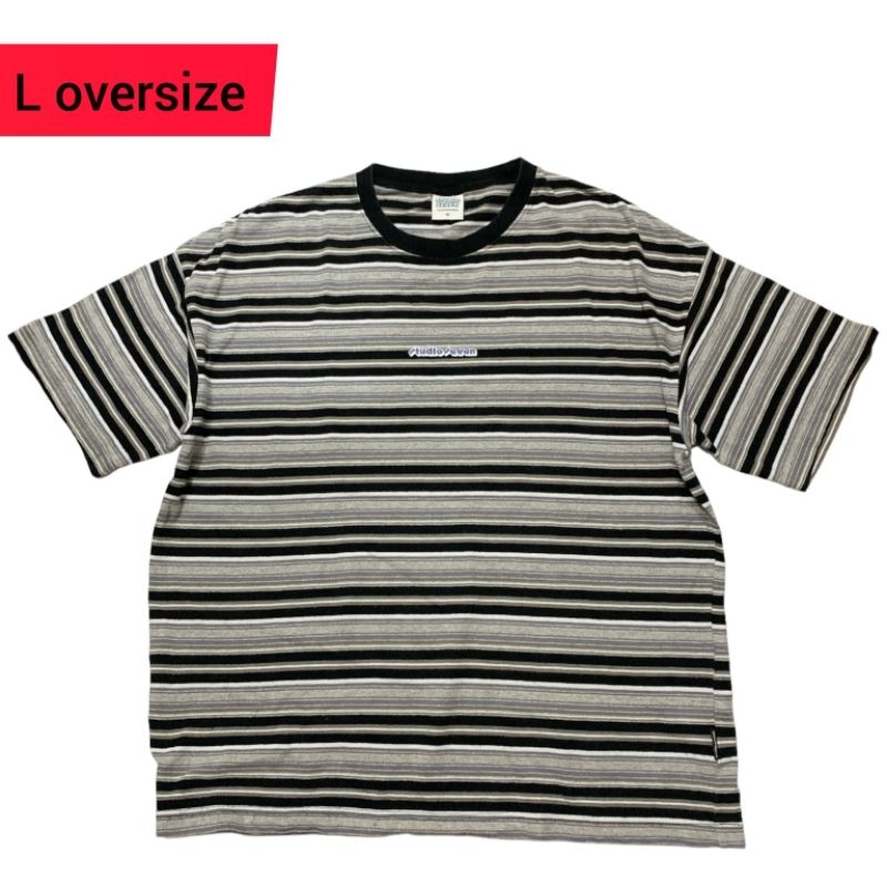 Kaos stripe oversize GU x STUDIO SEVEN ( rilisan 2020 )